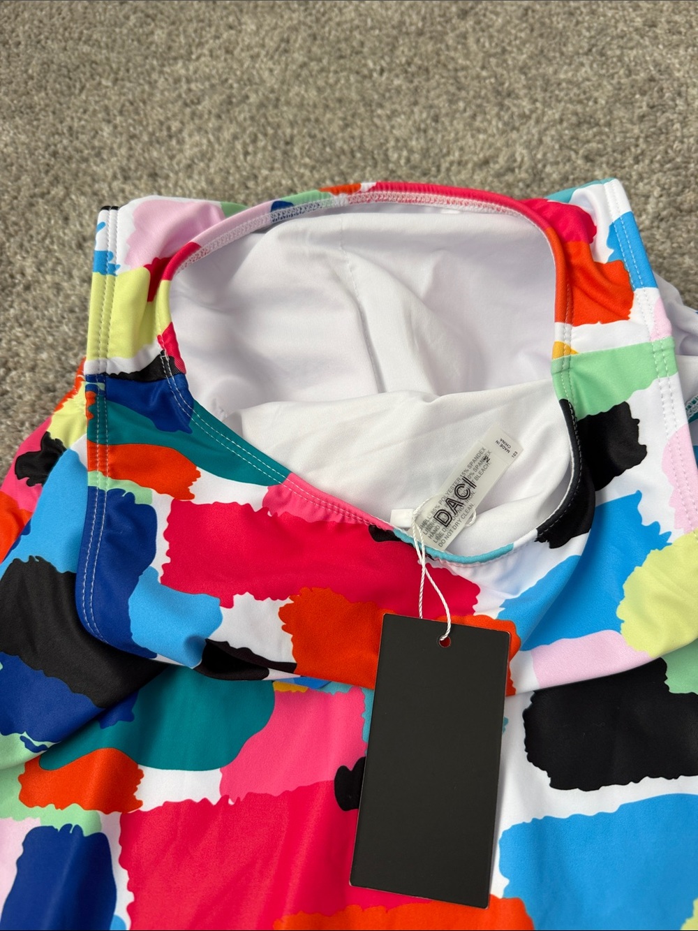 NWT Med. DACI Tankini Top with Tummy Control, runs big, $15 - Picture 4 of 7